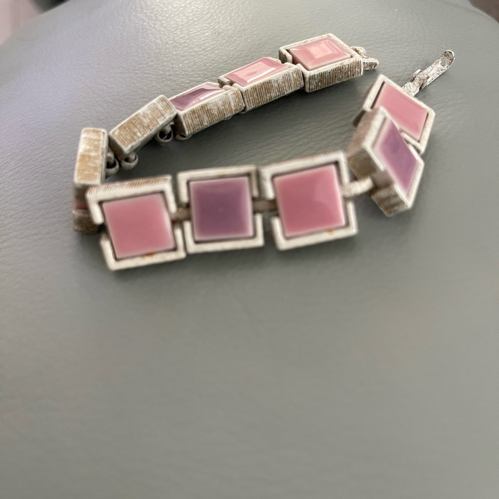 Vintage Pink & Purple Tile Look Calais Bracelet